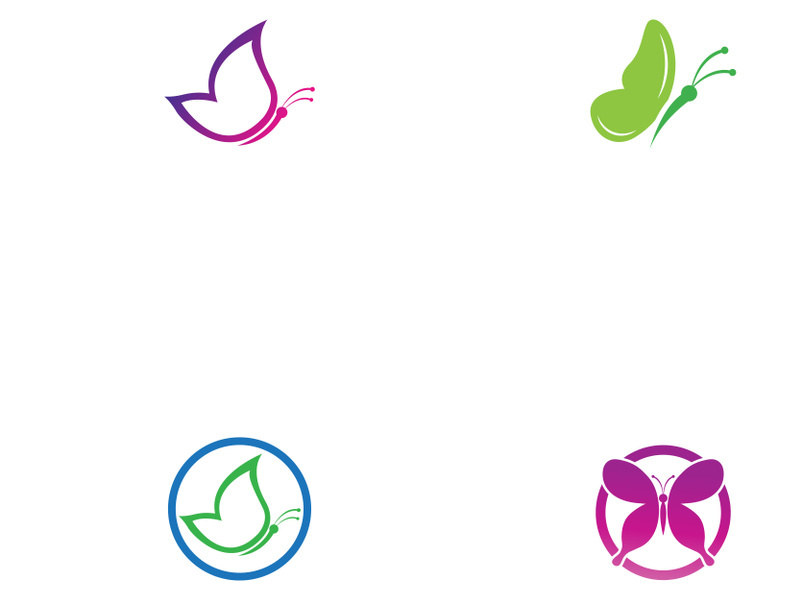Colorful butterfly logo design.