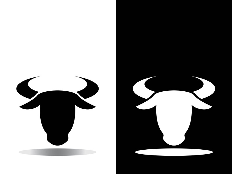 Bull head logo vector icon design
