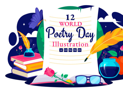 12 World Poetry Day Illustration