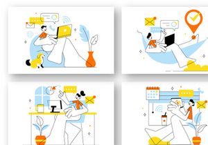 10 Home Remote Working Setup Illustration