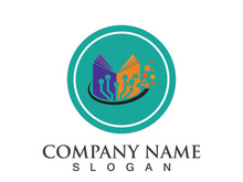 Digital book logo technology vector icon design