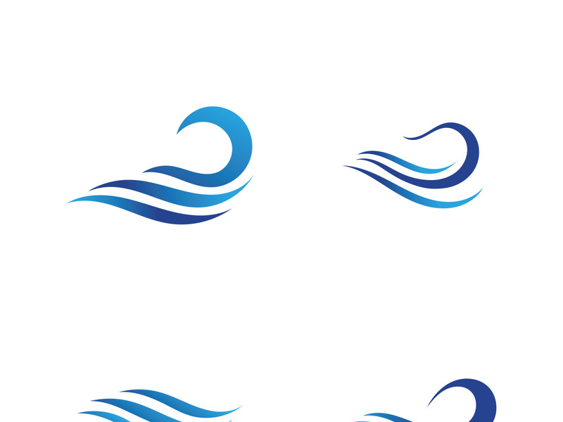 Water wave icon vector template logo