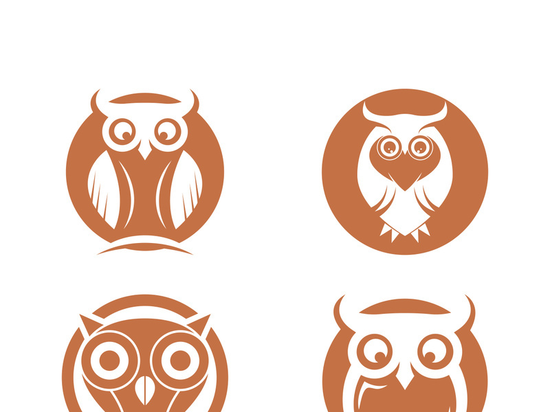 Owl logo icon design animal and simple business abstract vector