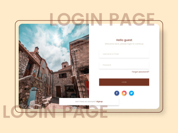 Login form template for Property website preview picture