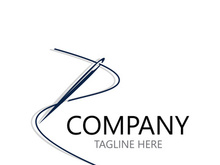 Needle and thread Sewing logo outline combination Line flat design template Simple icons. Concept tailor illustration