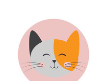Cat cute head logo vector