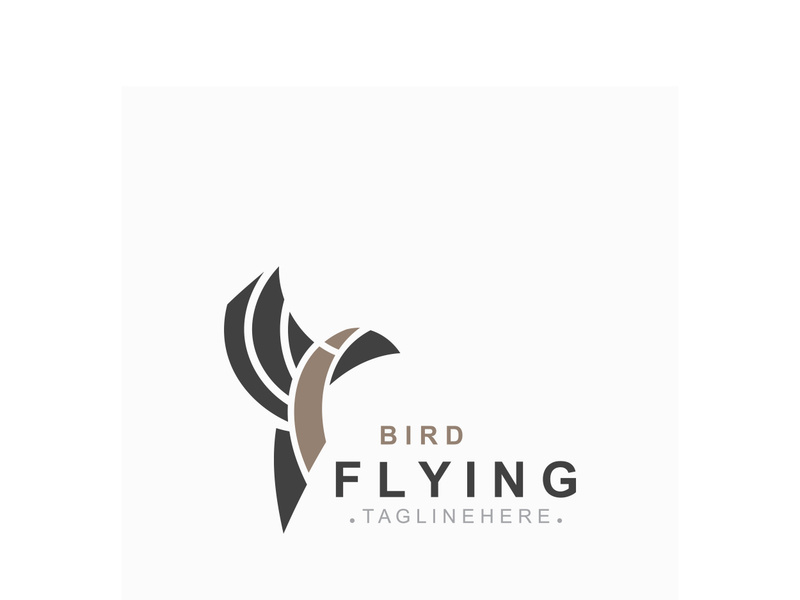 Flying Bird modern logo design isolated white background template
