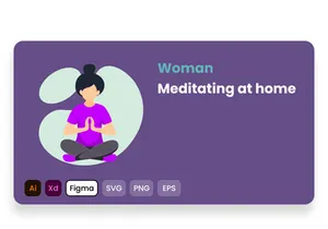 Woman meditating at home.