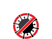 Coronavirus covid-19 prohibition sign flat vector