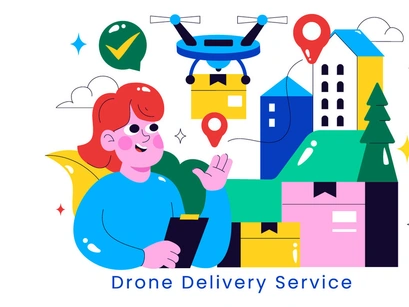 10 Drone Delivery Service Illustration