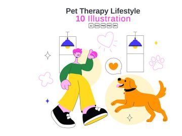 10 Pet Therapy Lifestyle Illustration preview picture