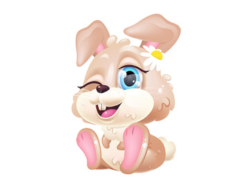 Cute rabbit kawaii cartoon vector character preview picture