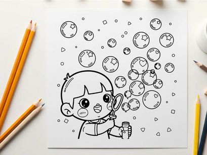 Curious baby discovering world with magnifying glass vector illustration