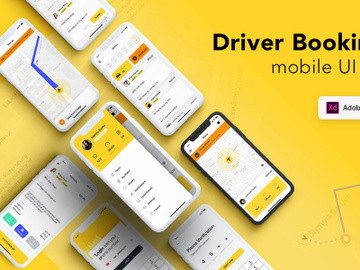 Taxi Driver Booking UI Kit for ADOBE XD preview picture