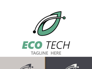 Eco technology business vector design modern. Nature technology logo with leaf and circuit tech minimalist vector illustration preview picture