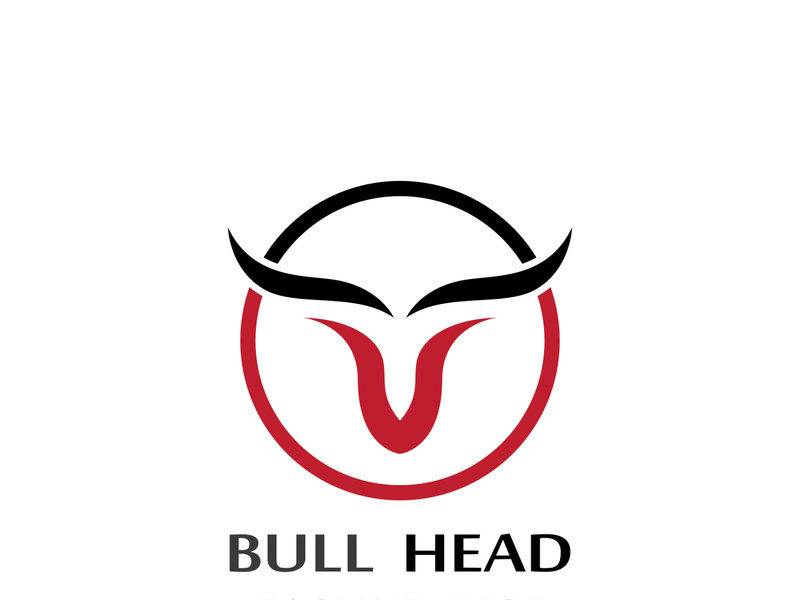 Retro vintage bull head horns logo.