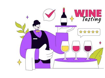10 Wine Tasting Vector Illustration