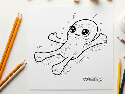 Cute gummy octopus smiling vector illustration flat design