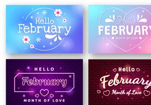 16 Hello February Month Illustration