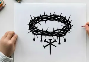 Silhouette of a crown of thorns with cross