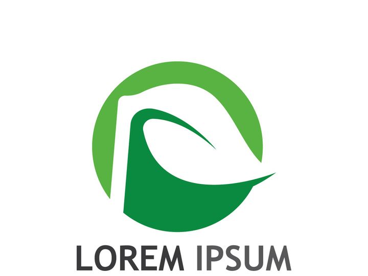Natural green leaf logo design.