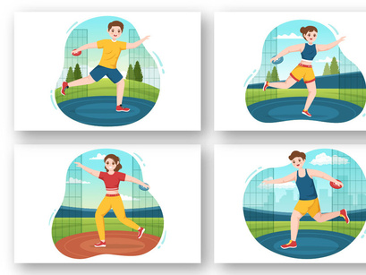 10 Discus Throw Playing Illustration