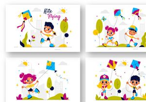 9 Joyful Kite Flying Activity Illustration