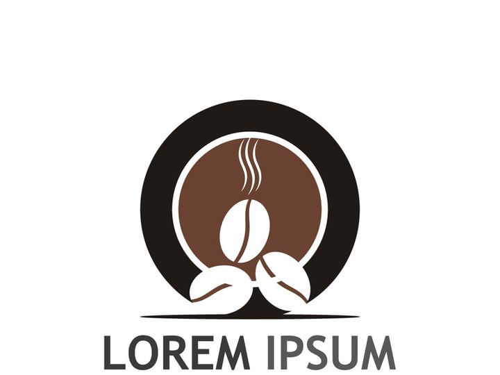 Creative coffee bean logo design.