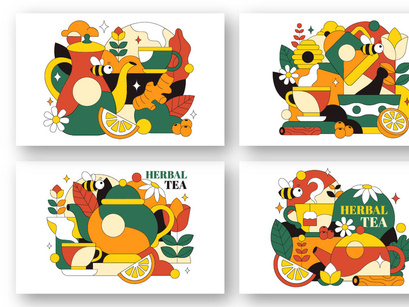 10 Herbal Tea Illustration