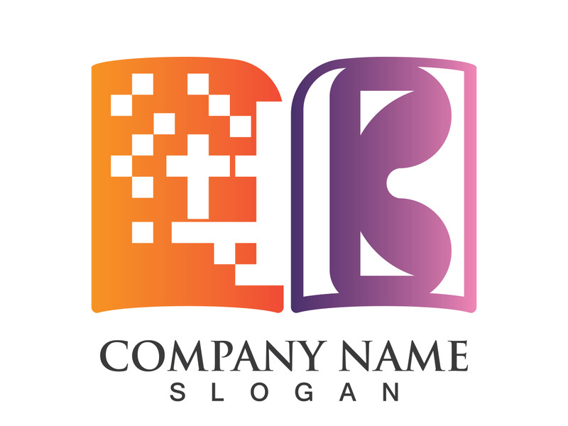 Digital book logo technology vector icon design