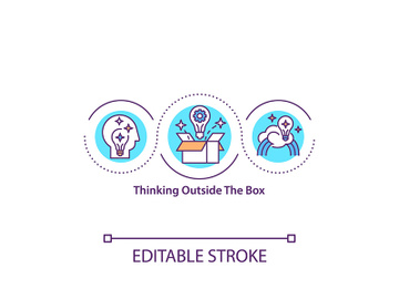 Thinking outside the box concept icon preview picture