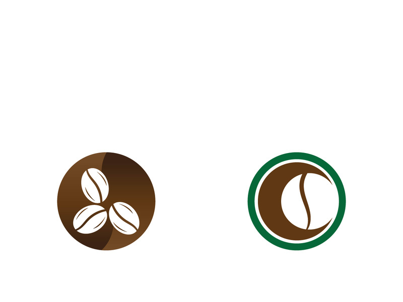 Creative coffee bean logo design.