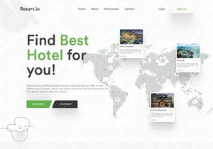 Landing page design for Travel Agency for Figma and Adobe XD