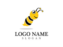 Bee logo vector icon illustration design