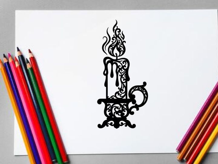 Hiasan lilin besi tempa hitam elegan dengan desain rumit