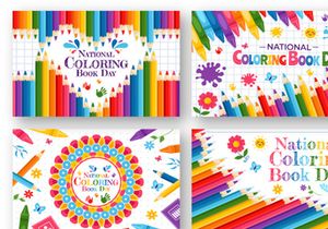 10 National Coloring Book Day Illustration