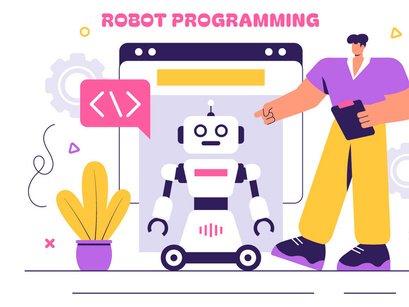 10 Artificial Intelligence Robot Programming Illustration