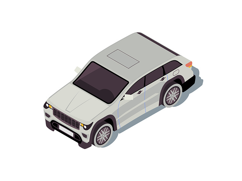 Car isometric color vector illustration