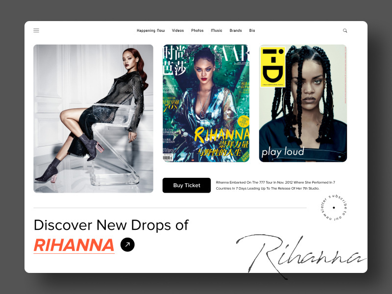 Rihanna Website Redesign