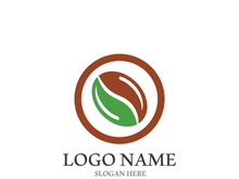 Coffee bean icon vector illustration template