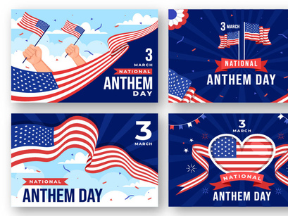 12 National Anthem Day Illustration