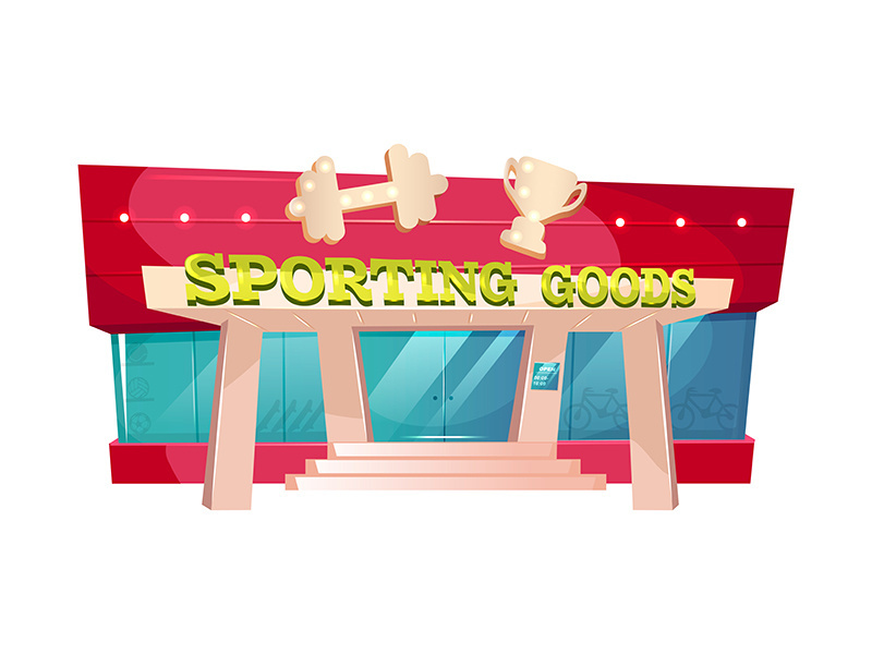 Sporting goods cartoon vector illustration