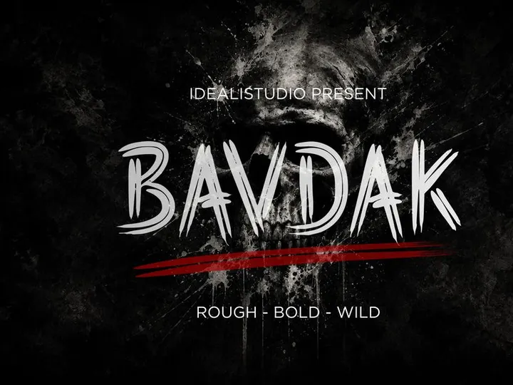 BAVDAK – Brutal Brush Display Font