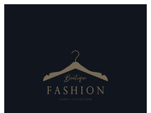 Simple clothes hanger logo details with creative design.for business, boutique, fashion, lifestyle, beauty, wardrobe, wedding dress, clothing store
