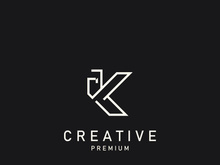 Initial K Letter Logo Modern minimalist design alphabet template