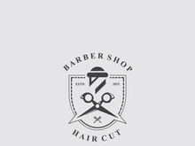 Barber vintage retro element badge or emblem on white background
