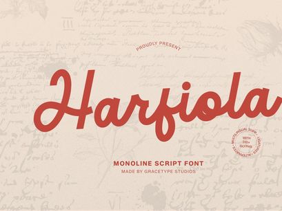 Harfiola | Monoline Script Font