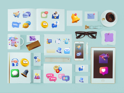 3D Icon for Messaging