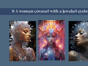 A woman covered with a jeweled eyebrow preview picture