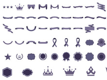 vintage elements geometric shapes label logo set